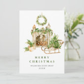 エレガントなクリスマスオーナメントの企業へのご挨拶 シーズンカード (スタンド正面)