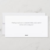 エレガントなクリスマスオーナメントの企業へのご挨拶 シーズンカード (裏面)