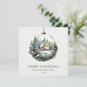 エレガントなクリスマスオーナメントの企業へのご挨拶 シーズンカード (スタンド正面)