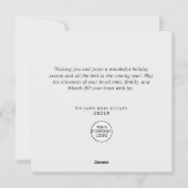 エレガントなクリスマスオーナメントの企業へのご挨拶 シーズンカード (裏面)