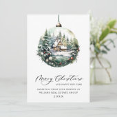 エレガントなクリスマスオーナメントの企業へのご挨拶 シーズンカード (スタンド正面)
