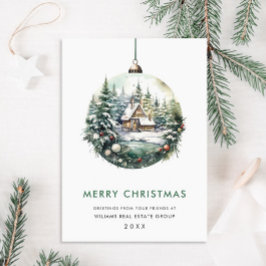エレガントなクリスマスオーナメントの企業へのご挨拶 シーズンカード