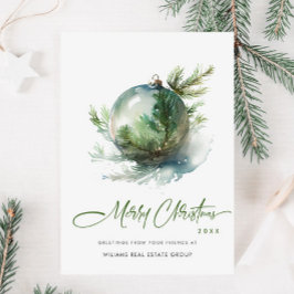 エレガントなクリスマスオーナメントの企業へのご挨拶 シーズンカード