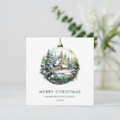 エレガントなクリスマスオーナメントの企業へのご挨拶 シーズンカード (スタンド正面)