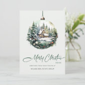 エレガントなクリスマスオーナメントの企業へのご挨拶 シーズンカード (スタンド正面)