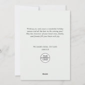 エレガントなクリスマスオーナメントの企業へのご挨拶 シーズンカード (裏面)