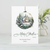 エレガントなクリスマスオーナメントの企業へのご挨拶 シーズンカード (スタンド正面)