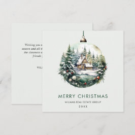 エレガントなクリスマスオーナメントの企業向け年賀状 シーズンカード