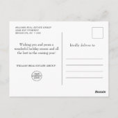 エレガントなクリスマスオーナメントの企業向け年賀状 ポストカード (裏面)