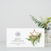 エレガントなクリスマスオーナメントの企業向け新年のご挨拶 シーズンカード (スタンド正面)