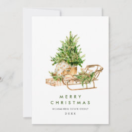 エレガントなクリスマスオーナメントの法人向けグリーティング シーズンカード