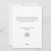 エレガントなクリスマスオーナメントの法人向けグリーティング シーズンカード (裏面)