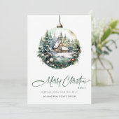 エレガントなクリスマスオーナメントの法人向けグリーティング シーズンカード (スタンド正面)