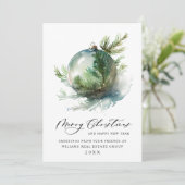 エレガントなクリスマスオーナメントの法人向けグリーティング シーズンカード (スタンド正面)