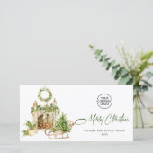 エレガントなクリスマスオーナメントの法人向け新年のご挨拶 シーズンカード (スタンド正面)