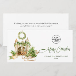 エレガントなクリスマスオーナメントの法人向け新年のご挨拶 シーズンカード