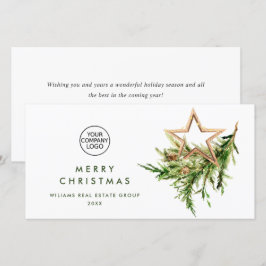 エレガントなクリスマスオーナメントの法人向け新年のご挨拶 シーズンカード