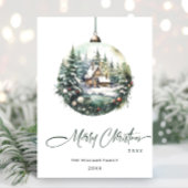 エレガントなクリスマスオーナメントの法人向け新年のご挨拶 シーズンカード