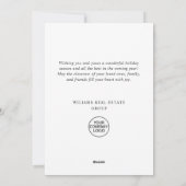 エレガントなクリスマスオーナメントの法人向け新年のご挨拶 シーズンカード (裏面)