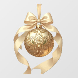 エレガントなクリスマスオーナメント ベージュとブラウン ウィンドウサイン