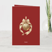 エレガントなクリスマスオーナメント ベージュとブラウン シーズンカード (裏面)