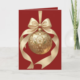 エレガントなクリスマスオーナメント ベージュとブラウン シーズンカード