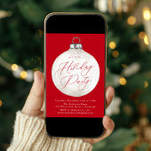 エレガントなクリスマスオーナメント 赤いホリデーパーティー 招待状