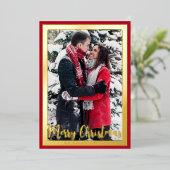 エレガントなクリスマスカスタムフォトフレーム 箔シーズンカード (立ち正面)