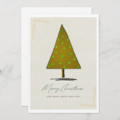 エレガントなクリスマスカード ゴールドとブルーのジオメトリ 招待状 (正面/裏面)