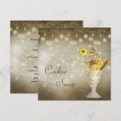 エレガントなクリスマスクッキー交換会 招待状 (正面/裏面)