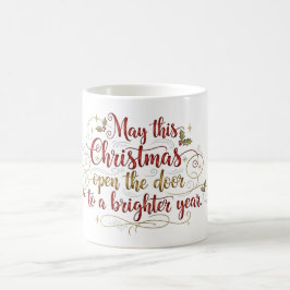 エレガントなクリスマスグリーティングレタリングマグ コーヒーマグカップ