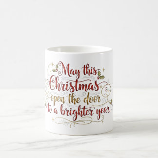 エレガントなクリスマスグリーティングレタリングマグ コーヒーマグカップ