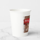 エレガントなクリスマススクリプト 白い雪の結晶 紙コップ (右)