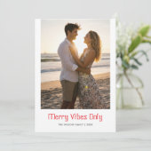 エレガントなクリスマスツリーのバイブスだけ カップルホリデー写真ポストカード シーズンカード (スタンド正面)