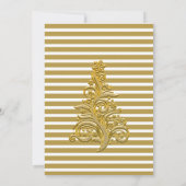 エレガントなクリスマスツリーのホリデーパーティー 招待状 (裏面)