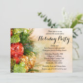 エレガントなクリスマスツリーのホリデーパーティー 招待状 (スタンド正面)