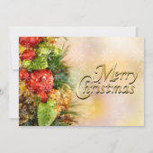 エレガントなクリスマスツリーのホリデーパーティー 招待状 (裏面)