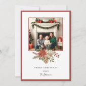 エレガントなクリスマスツリーのポインセチアの写真 シーズンカード (正面)