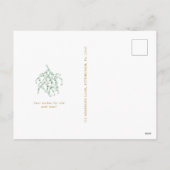 エレガントなクリスマスツリーのミストルティーグリーンとゴールドの写真 シーズンポストカード (裏面)