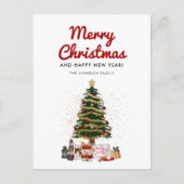 エレガントなクリスマスツリーの休日 ポストカード (正面)