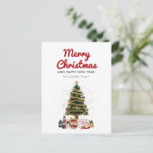 エレガントなクリスマスツリーの休日 ポストカード (スタンド正面)