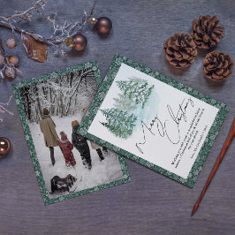 エレガントなクリスマスツリーの写真 ホリデーカード