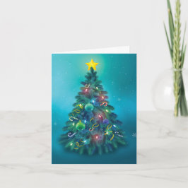 エレガントなクリスマスツリーの折りたたみホリデーカード シーズンカード