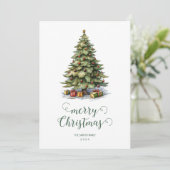 エレガントなクリスマスツリーの挨拶 シーズンカード (スタンド正面)