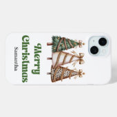 エレガントなクリスマスツリーの水彩レオパード Case-Mate iPhoneケース (裏面 (横))