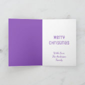 エレガントなクリスマスツリーの金属紫色の黒い光沢がある シーズンカード (内部)