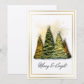 エレガントなクリスマスツリーカード – 現代的なホリデーグリーン 招待状 (正面/裏面)
