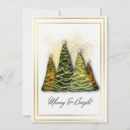 エレガントなクリスマスツリーカード – 現代的なホリデーグリーン 招待状