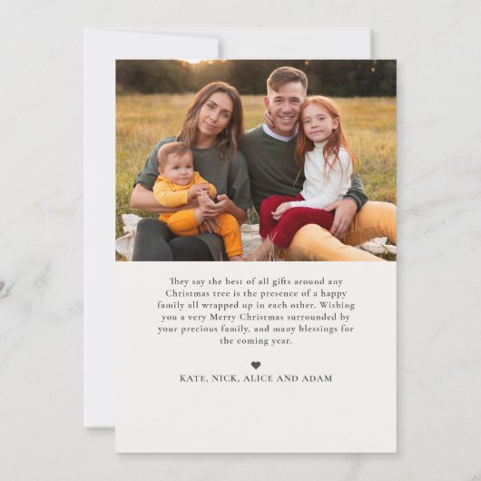 エレガントなクリスマスツリー4 家族のニュース写真 シーズンカード (裏面)