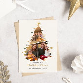 エレガントなクリスマスツリー４　家族のニュース写真 シーズンカード